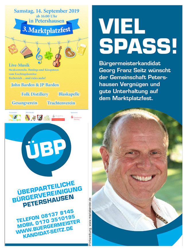 Bürgermeisterkandidat G.F. Seitz, Petershausen