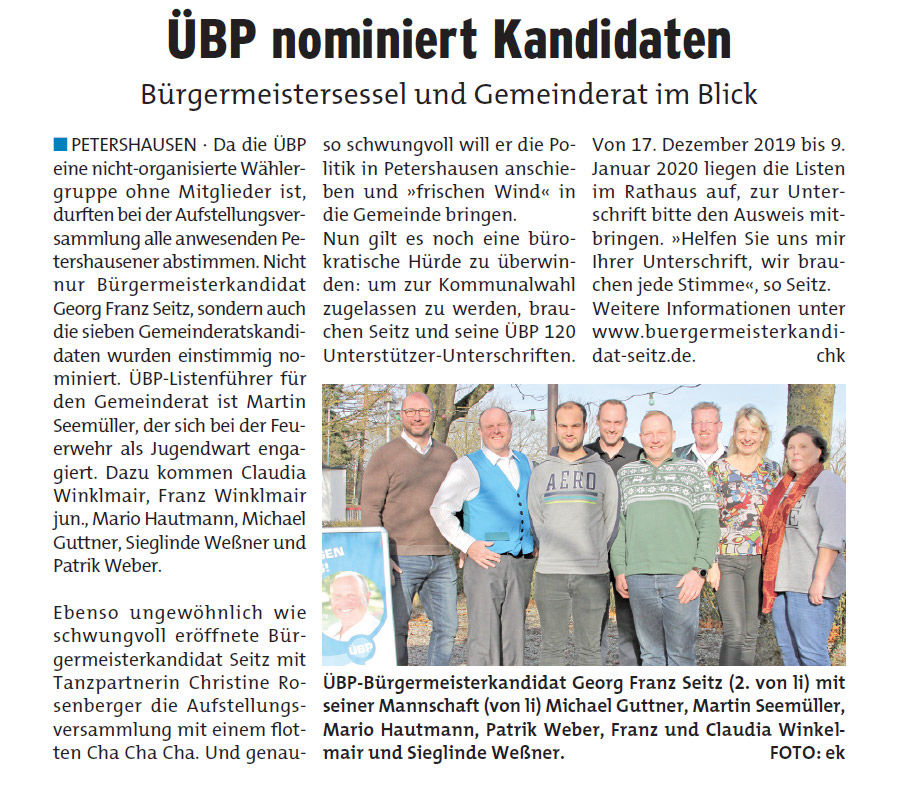 ÜBP Nominierung Kandidaten